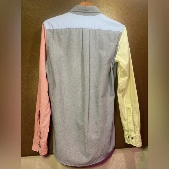 Vintage American Apparel Oxford Colorblock Shirt XS - Y2K/90s Preppy Unisex - Picture 9 of 12